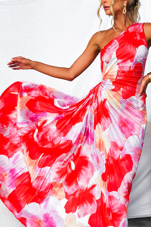 Isabela | Vestido Plisado de Un Solo Hombro