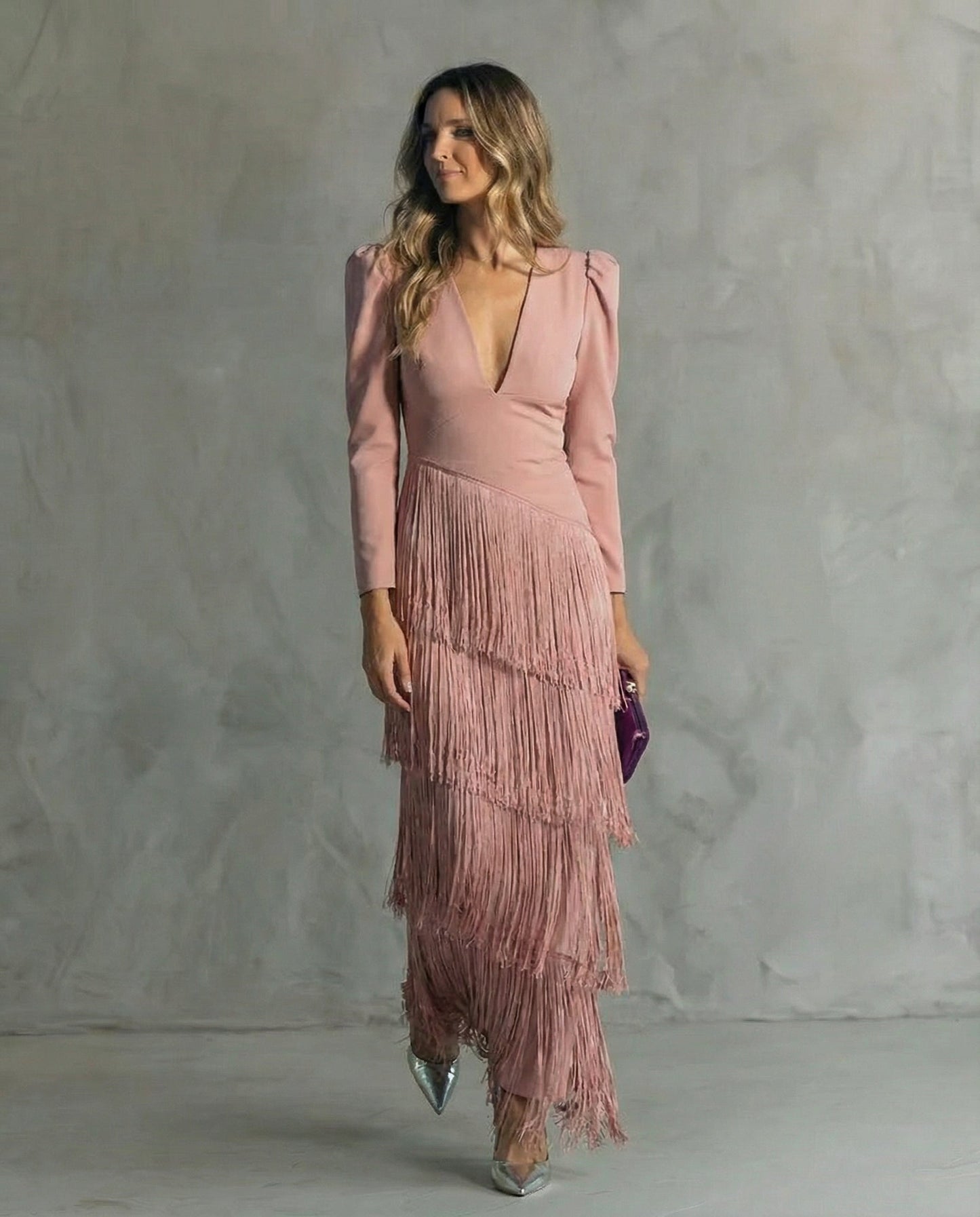 Beatriz | Vestido Elegante con Mangas de Flecos