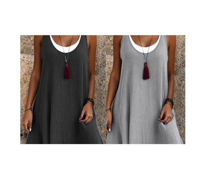  💃Vestido de dos piezas para mujer, estilo casual, holgado y sin mangas