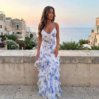 Vestido largo tipo corsé para conjuntos de vacaciones