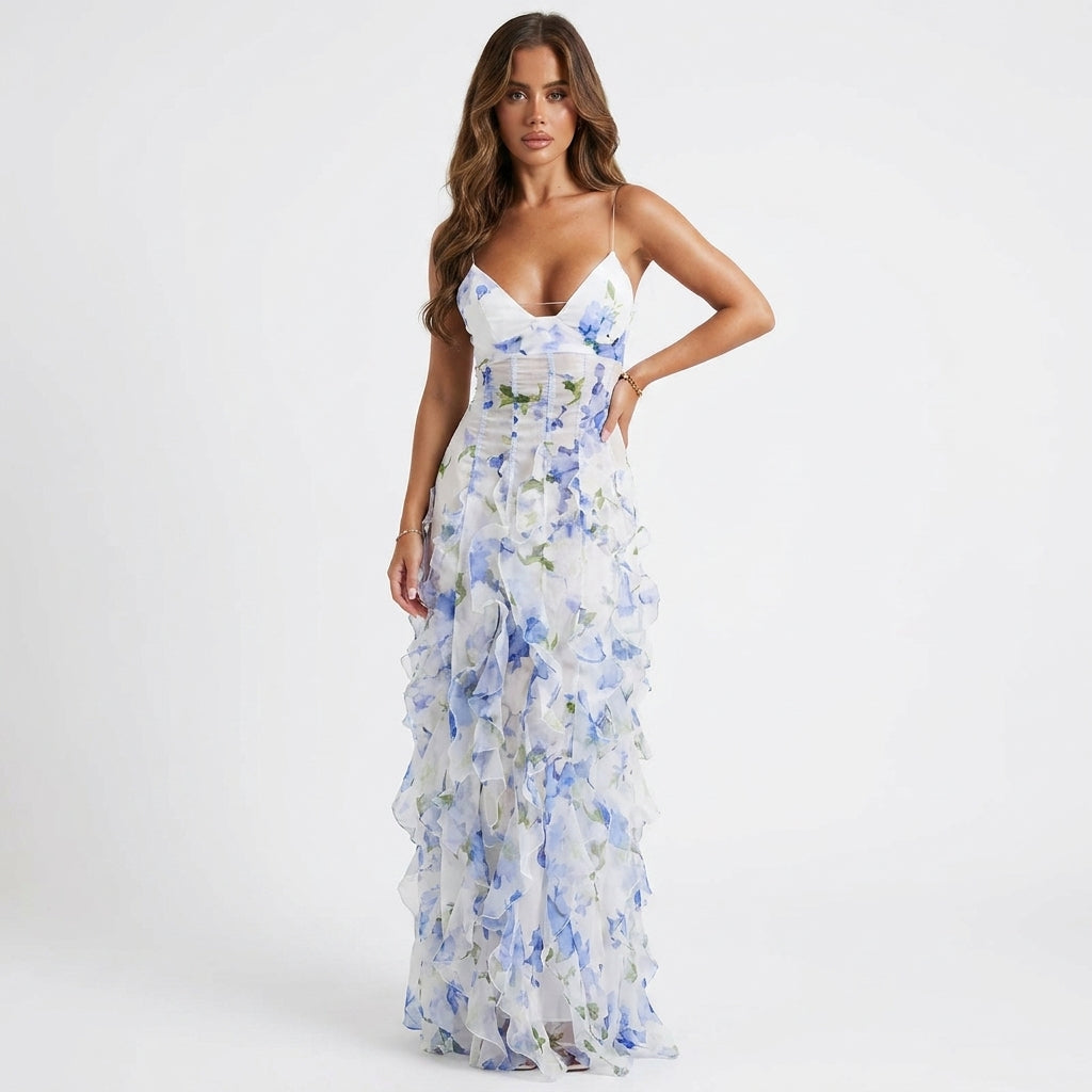 Vestido largo tipo corsé para conjuntos de vacaciones