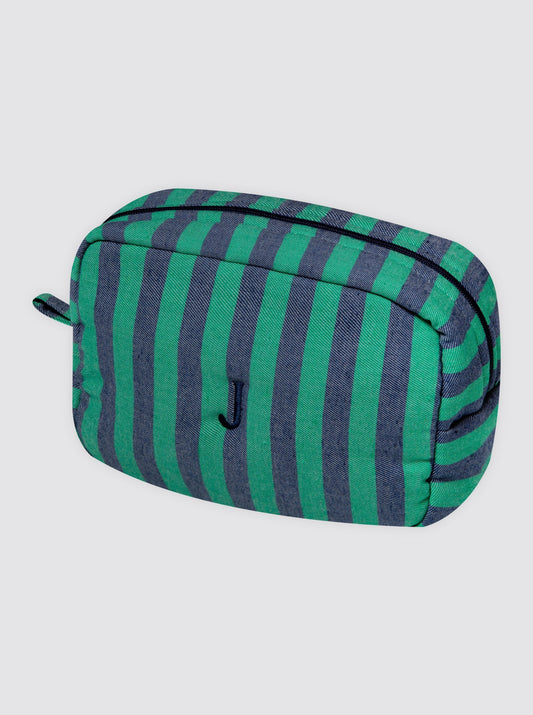Neceser Rayas Denim y Verde