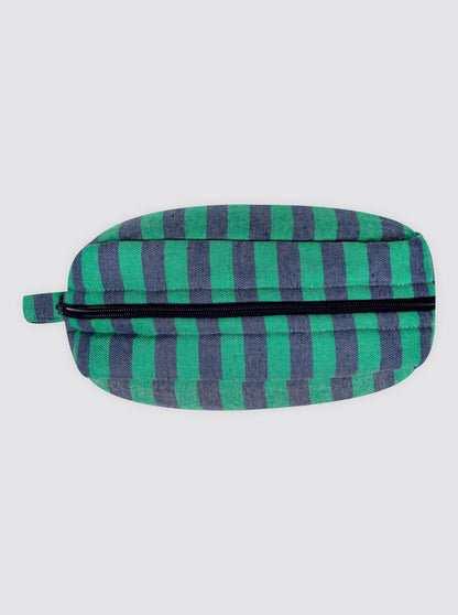 Neceser Rayas Denim y Verde