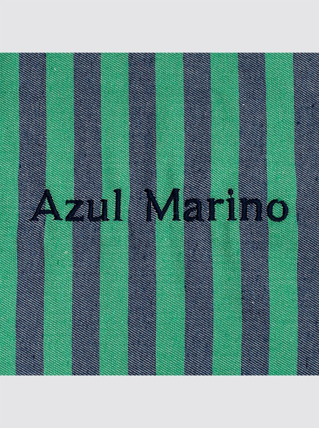 Neceser Rayas Denim y Verde