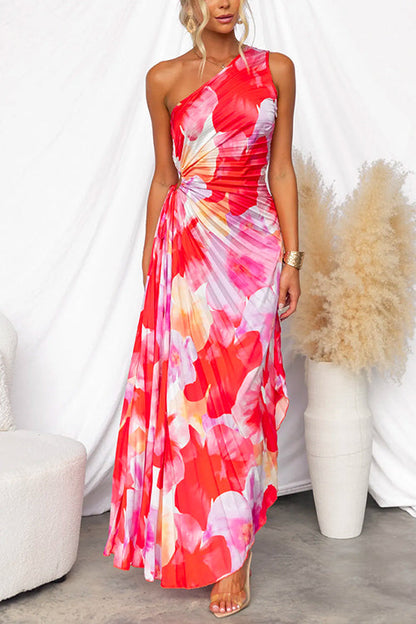 Isabela | Vestido Plisado de Un Solo Hombro