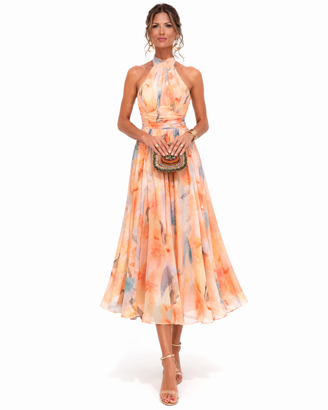 Claudia | Vestido con Escote y Estampado