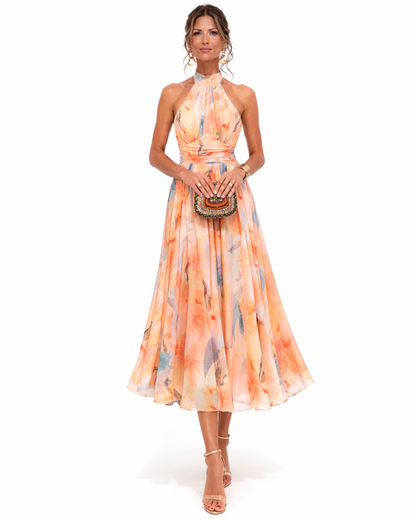 Claudia | Vestido con Escote y Estampado
