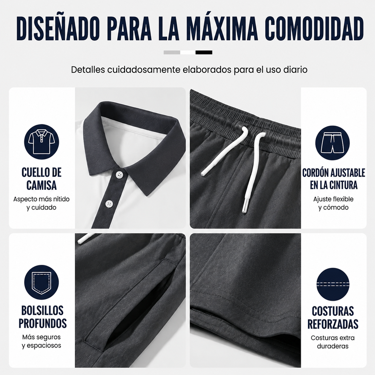 👕 Conjunto de 2 piezas de camisa y pantalón corto para hombre: cómodo, transpirable y versátil para el verano, el tiempo libre y los viajes ☀️🩳
