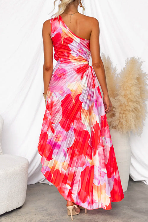 Isabela | Vestido Plisado de Un Solo Hombro