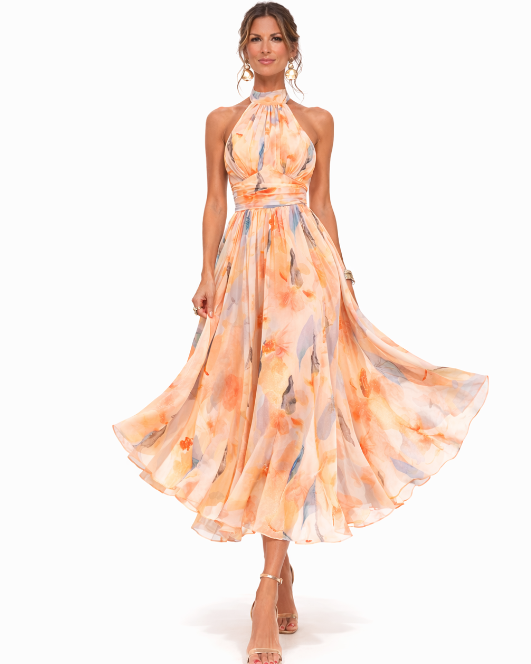 Claudia | Vestido con Escote y Estampado