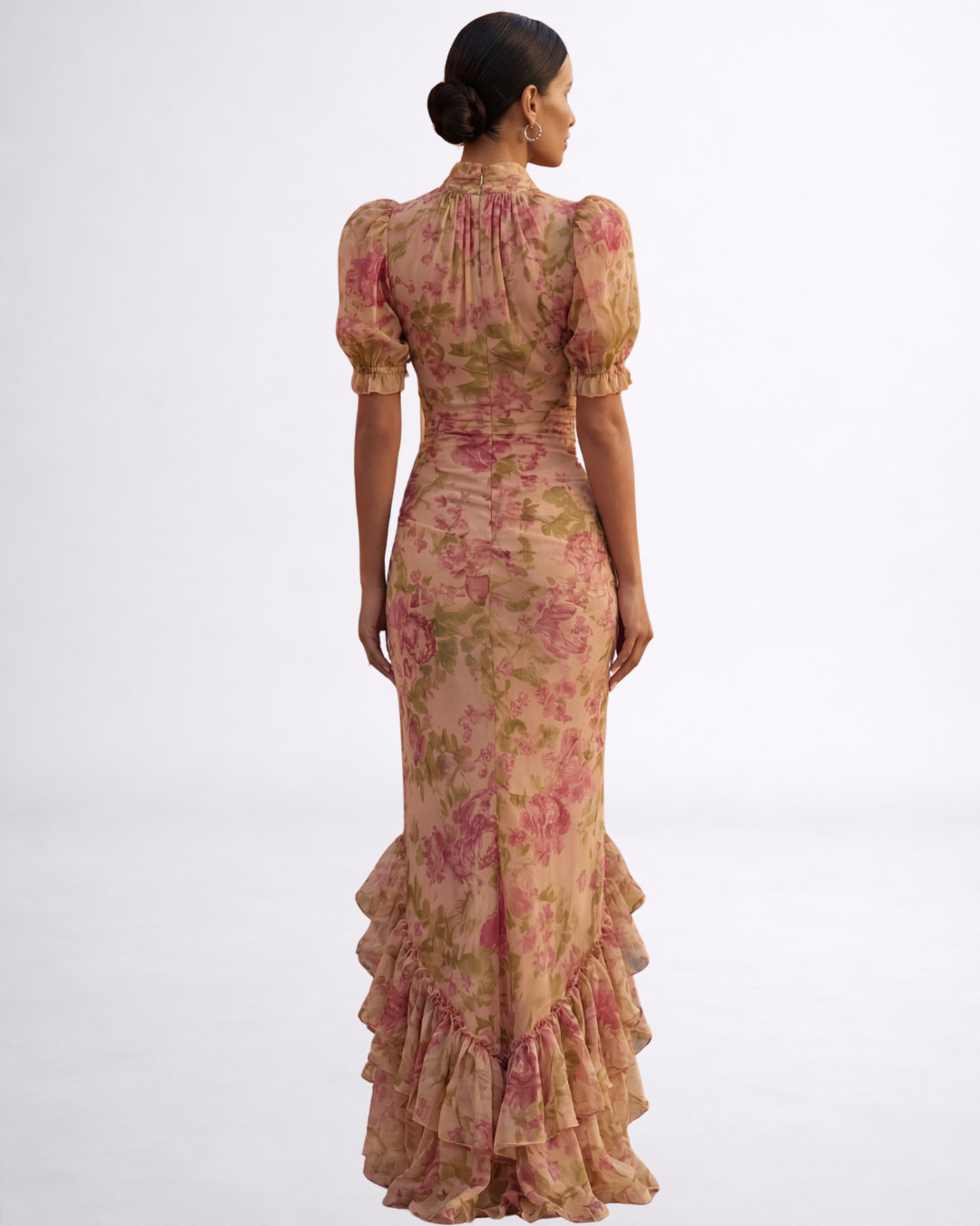 Camila | Vestido Largo Floral de Chifón