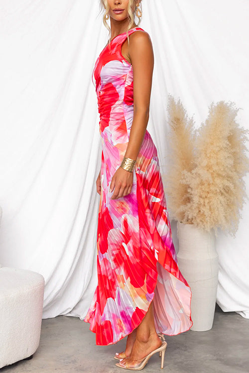 Isabela | Vestido Plisado de Un Solo Hombro