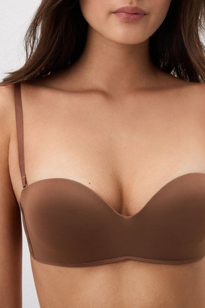 Sujetador bandeau sin tirantes, de microfibra