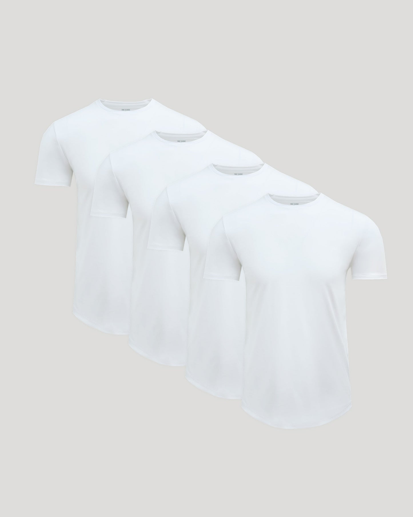 Paquete de 4 camisetas de manga corta con dobladillo curvo y mezcla de algodón Pima