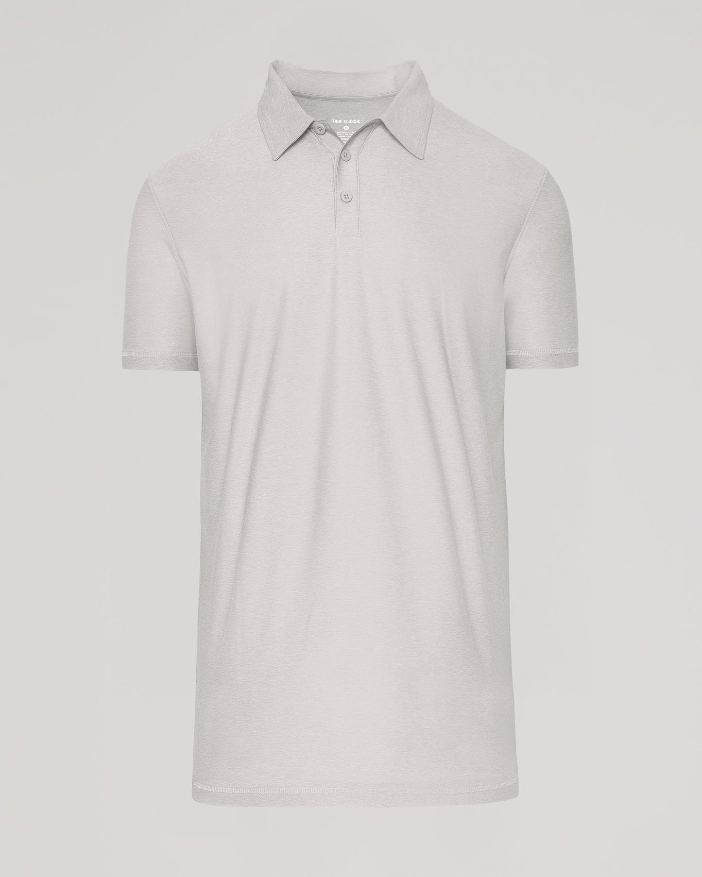 Polo deportivo de manga corta largo en gris jaspeado claro