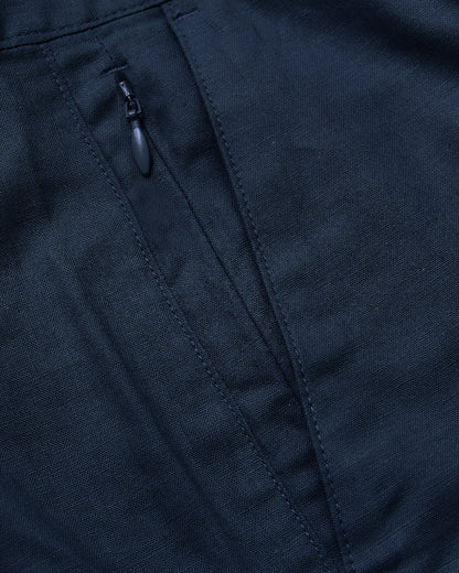 Pantalones cortos de lino azul marino de 7 pulgadas