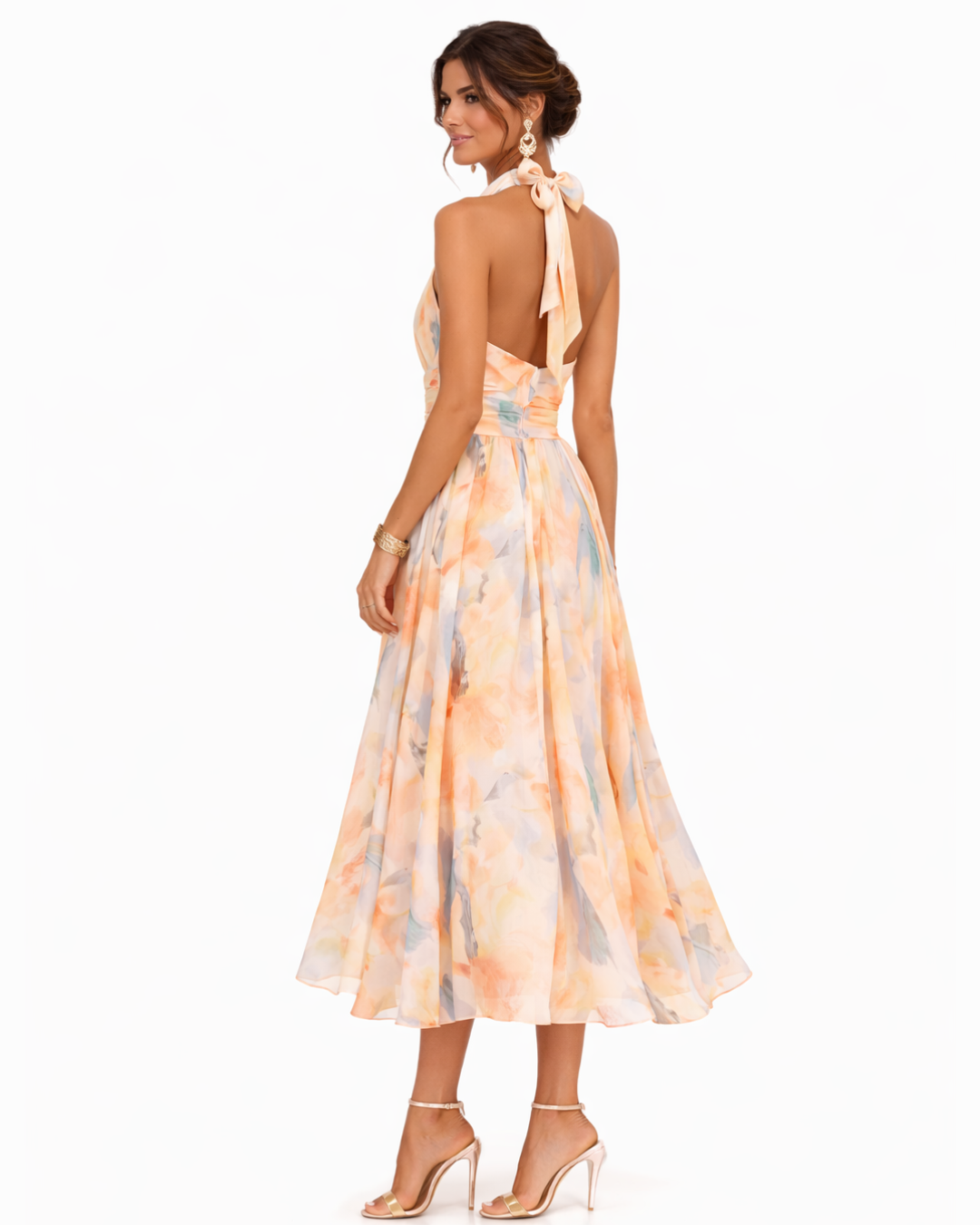 Claudia | Vestido con Escote y Estampado