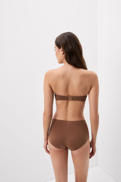Sujetador bandeau sin tirantes, de microfibra