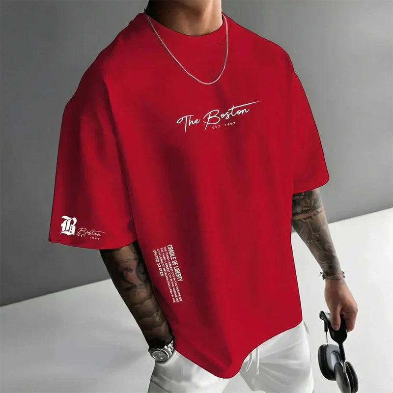 Camiseta Urbana Hombre Oversize – Mezcla de Algodón Premium y Estampado Gráfico