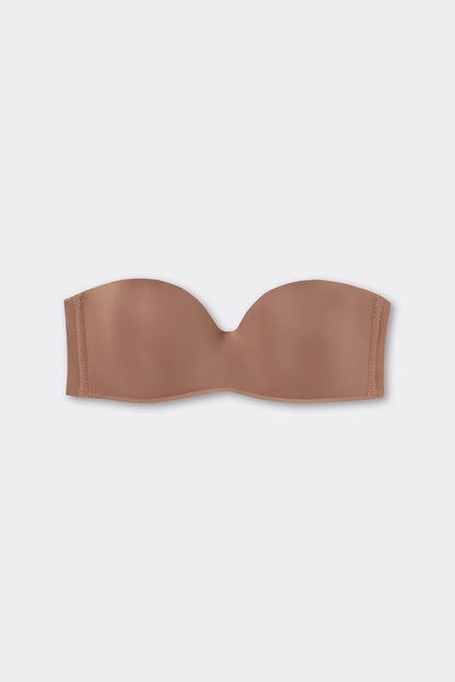 Sujetador bandeau sin tirantes, de microfibra