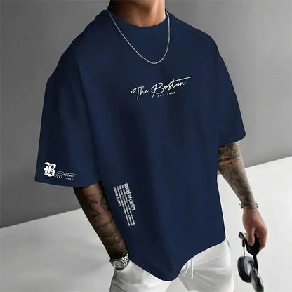 Camiseta Urbana Hombre Oversize – Mezcla de Algodón Premium y Estampado Gráfico