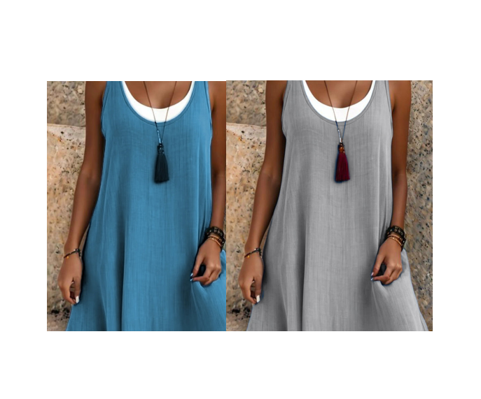  💃Vestido de dos piezas para mujer, estilo casual, holgado y sin mangas
