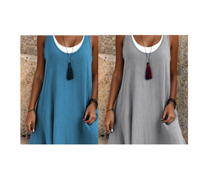  💃Vestido de dos piezas para mujer, estilo casual, holgado y sin mangas