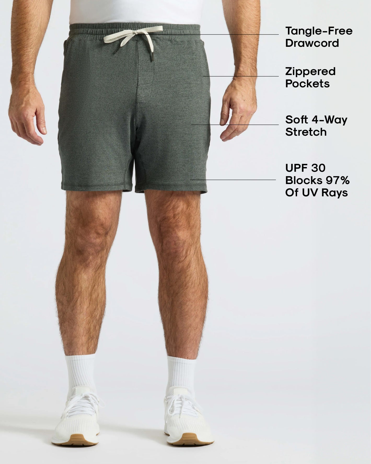 Pantalones cortos deportivos cómodos de color gris carbón jaspeado