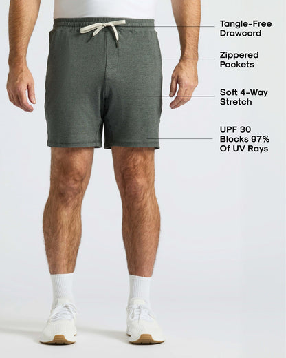 Pantalones cortos deportivos cómodos de color gris carbón jaspeado