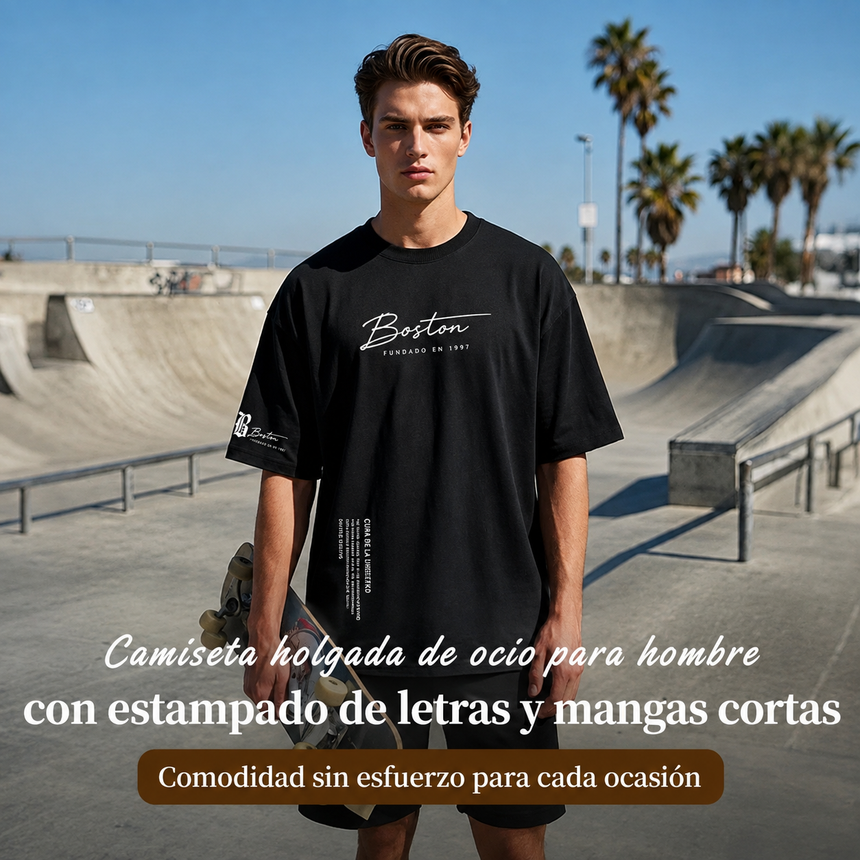 Camiseta Urbana Hombre Oversize – Mezcla de Algodón Premium y Estampado Gráfico