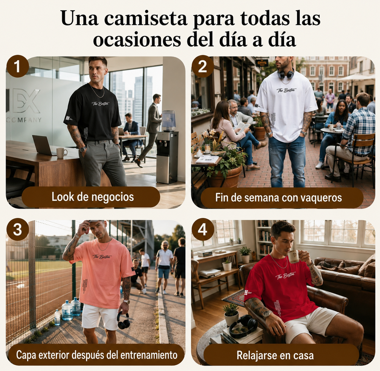 Camiseta Urbana Hombre Oversize – Mezcla de Algodón Premium y Estampado Gráfico