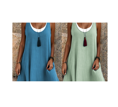  💃Vestido de dos piezas para mujer, estilo casual, holgado y sin mangas