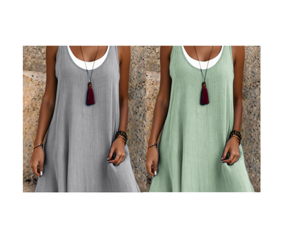  💃Vestido de dos piezas para mujer, estilo casual, holgado y sin mangas