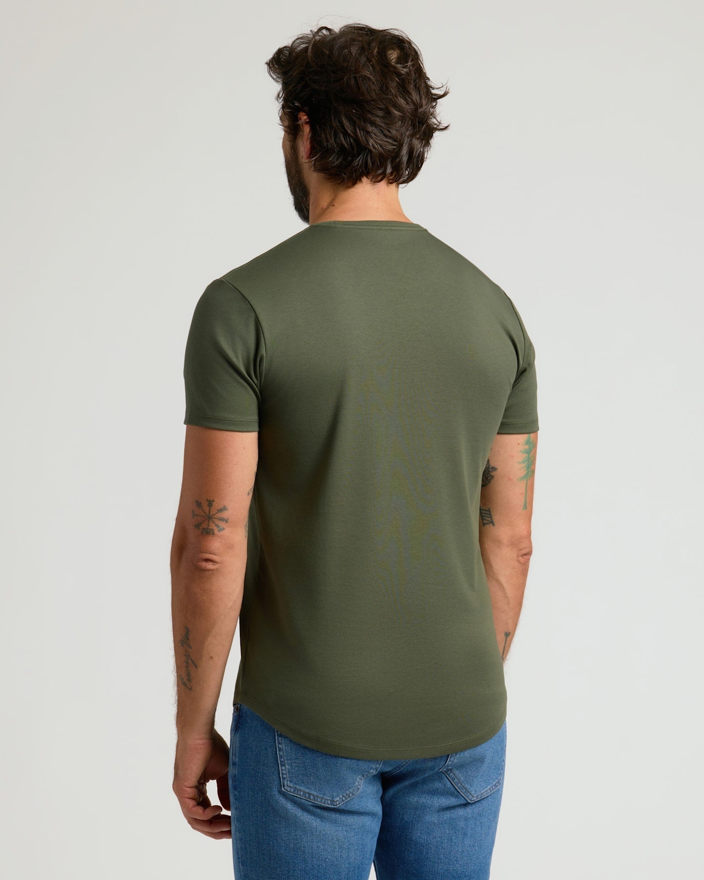 Paquete de 2 camisetas de manga corta con dobladillo curvo y mezcla de algodón Pima