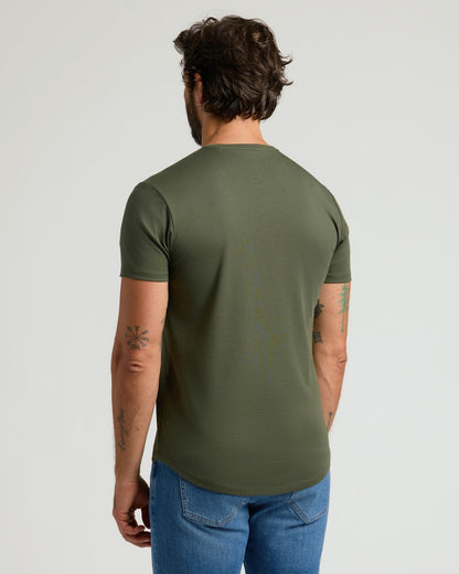 Paquete de 2 camisetas de manga corta con dobladillo curvo y mezcla de algodón Pima