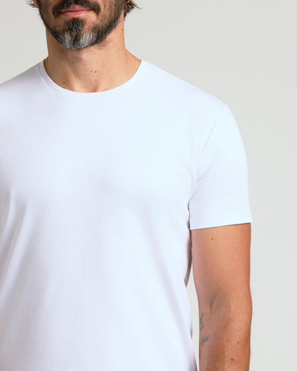 Paquete de 4 camisetas de manga corta con dobladillo curvo y mezcla de algodón Pima
