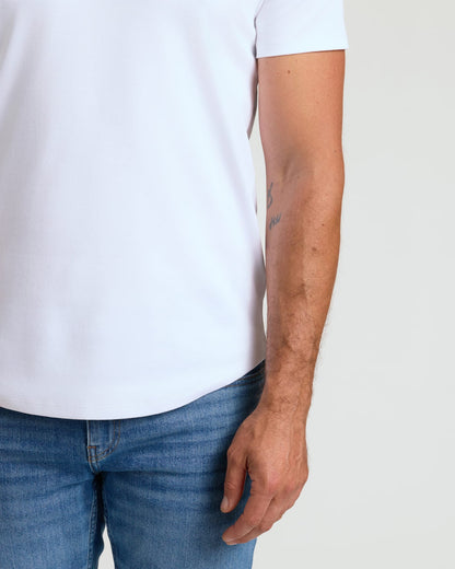 Paquete de 4 camisetas de manga corta con dobladillo curvo y mezcla de algodón Pima