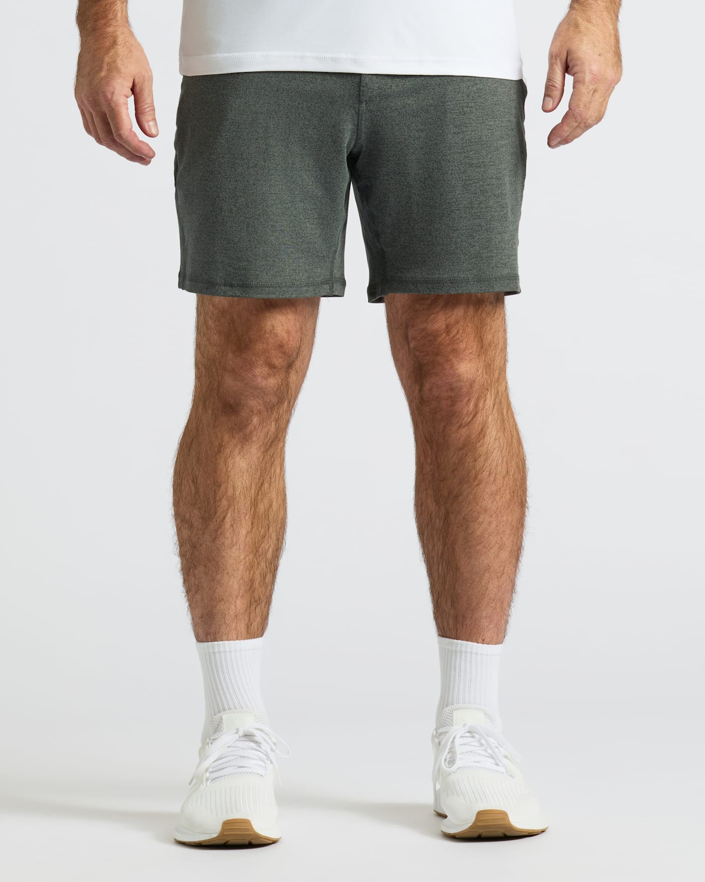 Pantalones cortos deportivos cómodos de color gris carbón jaspeado