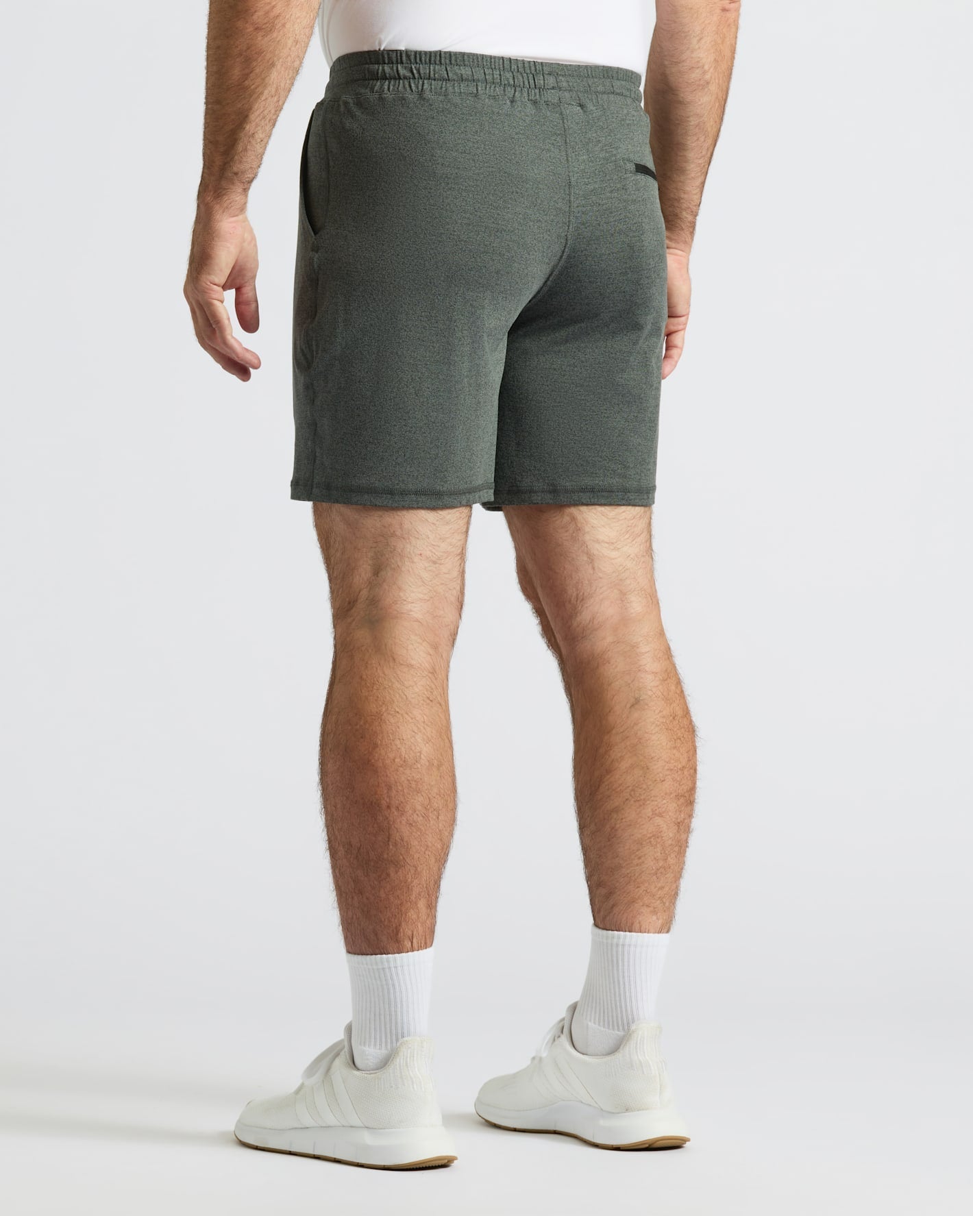 Pantalones cortos deportivos cómodos de color gris carbón jaspeado