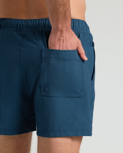 Bañador tipo seersucker de 5" para uso subacuático