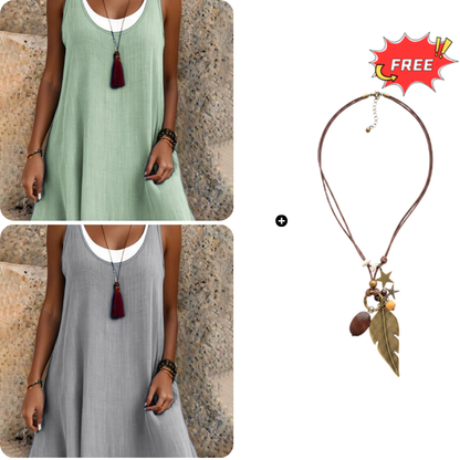  💃Vestido de dos piezas para mujer, estilo casual, holgado y sin mangas