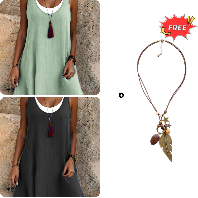  💃Vestido de dos piezas para mujer, estilo casual, holgado y sin mangas