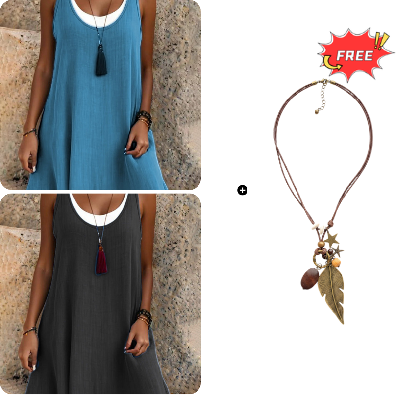  💃Vestido de dos piezas para mujer, estilo casual, holgado y sin mangas