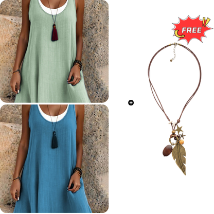  💃Vestido de dos piezas para mujer, estilo casual, holgado y sin mangas