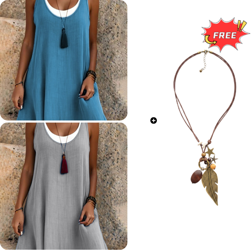  💃Vestido de dos piezas para mujer, estilo casual, holgado y sin mangas
