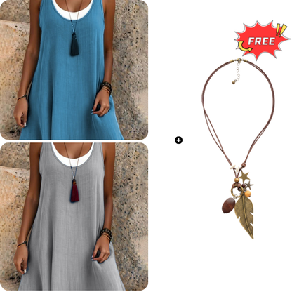  💃Vestido de dos piezas para mujer, estilo casual, holgado y sin mangas