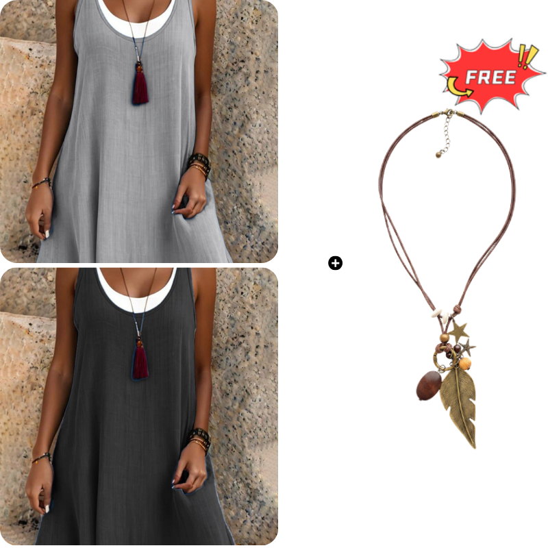  💃Vestido de dos piezas para mujer, estilo casual, holgado y sin mangas