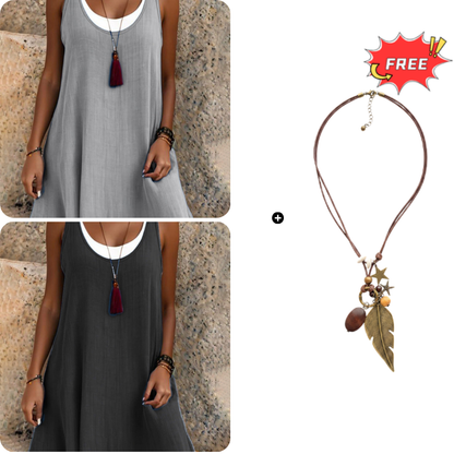  💃Vestido de dos piezas para mujer, estilo casual, holgado y sin mangas