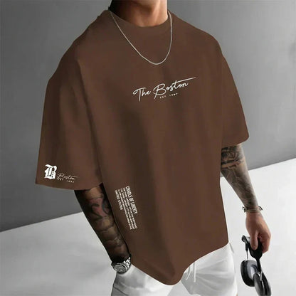 Camiseta Urbana Hombre Oversize – Mezcla de Algodón Premium y Estampado Gráfico