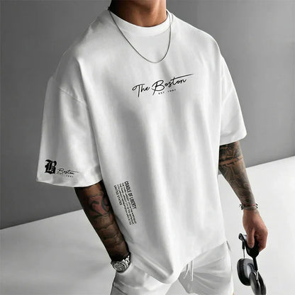 Camiseta Urbana Hombre Oversize – Mezcla de Algodón Premium y Estampado Gráfico